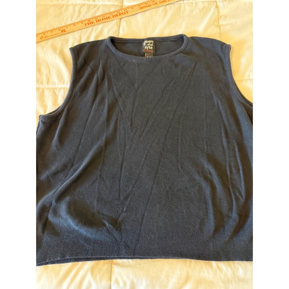 Jacque and Koko Together Black 100% Cotton Sleeveless Knit Top Size 22/24